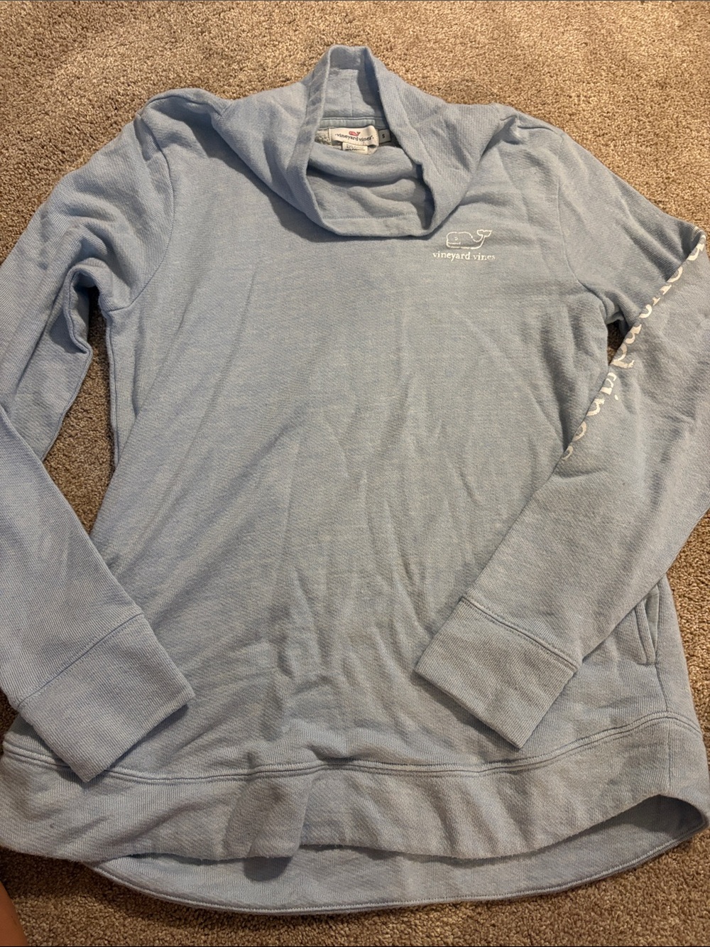 Vineyard Vines Light Blue Cowl Neck Sweatshirt